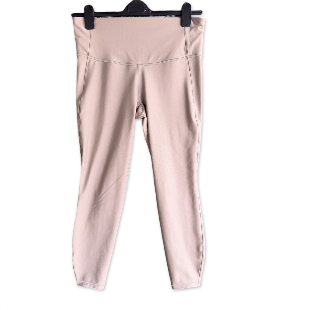 All In Motion Leggings Women Large High Rise 7/8 Length Beige Tan Pocket Active